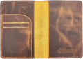 Leather Passport Holder for Men and Women - Handmade Vintage Travel Wallet - Mens Passport Case with Card Organizer - Genuine Leather Passport Cover - 2 Card Slots (Style A)