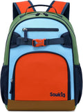 Lightweight Kids Backpack for School Kindergarten Elementary Backpacks for Boys Ages 6-8-10(Orange Blue)