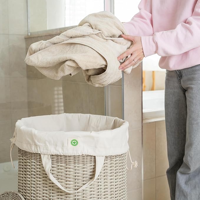 Canvas Laundry Bags - Extra Large, Heavy Duty, 100% Cotton Laundry Bag with Straps, Handles and Drawstring - College Dorm Laundry Bag in XL Size - Washable, Foldable Laundry Basket Liner (2 Pack)