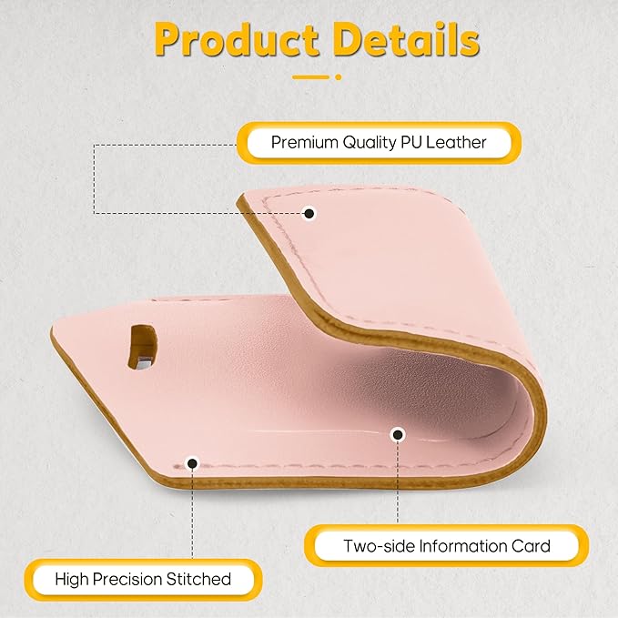Travelambo Luggage Tags for Suitcases Faux Leather Privacy Protection 2 Pack Bag Tags Travel Accessories Essential, Lotus Pink