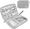 Electronics Organizer Travel Case,Electronic Accessories Storage Bag,Portable Waterproof Cable Organizer Bag,Travel Cord Organizer Bag for Small Charging Cord Storage,Cables,SD Card (Grey)