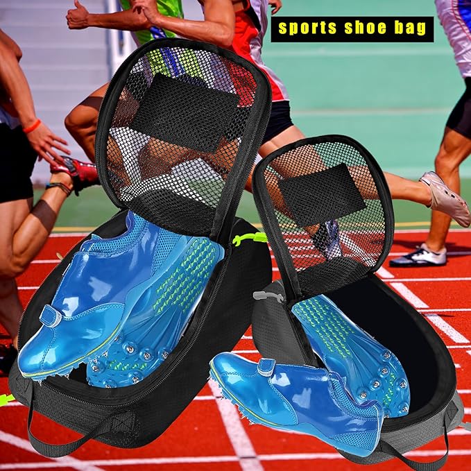 Shoe Bag Golf Travel Soccer Gym Sport with Side Accessory Outside Pocket for Socks Shoe Pouch Portable Large Shoe Storage Bag for Packing Zippered (all grey)