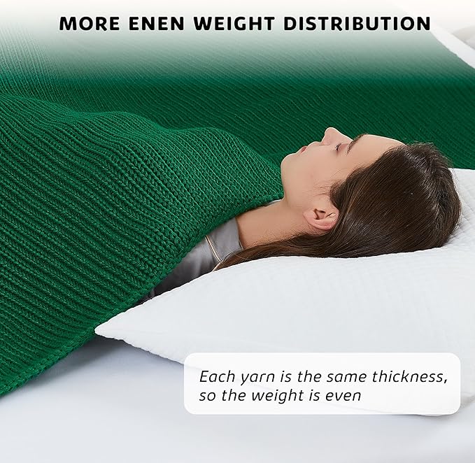 L'AGRATY Knitted Weighted Blanket - 48"x72" 15lbs Cooling Chunky Knit Heavy Blanket for Adults Braided Crochet Throw Thick Cable Yarn Knit Decorative No Beads Evenly Weighted Machine Washable