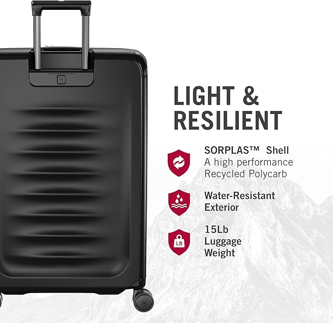 Victorinox Spectra 3.0 Expandable Large Case - Modern Hardside Luggage - Rolling Suitcase with Spinner Wheels - Holds Travel Accessories - 103 Liters, Black