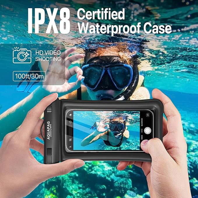 NEPHI IP68 Waterproof Phone Pouch -Up to 8.0"，Adjustable Neck Lanyard Floating Waterproof Phone Case for iPhone,Phone Dry Bags for Vacation Beach Pool Travel Essentials (Assorted Colors 4 Pack)