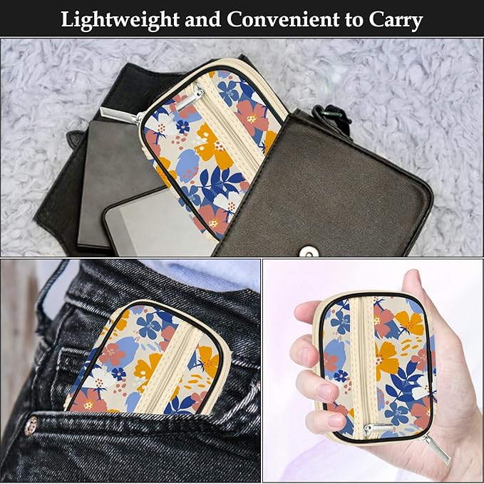 Serfeymi Weekly Travel Pill Organizer Pill Case for Purse with Removable 7 Day Pill Box, Fashionable Travel Medicine Organizer Pill Container for Medicine, Vitamin, Supplement - Bloom 02