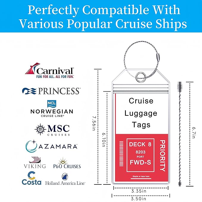 Cruise Ship Essentials, Magnetic Hooks for Cruise Cabins, Cruise Lanyard for Ship Cards, Cruise Luggage Tag Holder, Towel Clips for Chairs Cruise, Cruise Essentials 2025 for All Cruise Lines