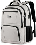 School Backpack for Teens Girls & Women, College Bookbag with 15.6 Inch Laptop Sleeve, 3 Compartments School Backpack, Ergonomic Straps - Beige