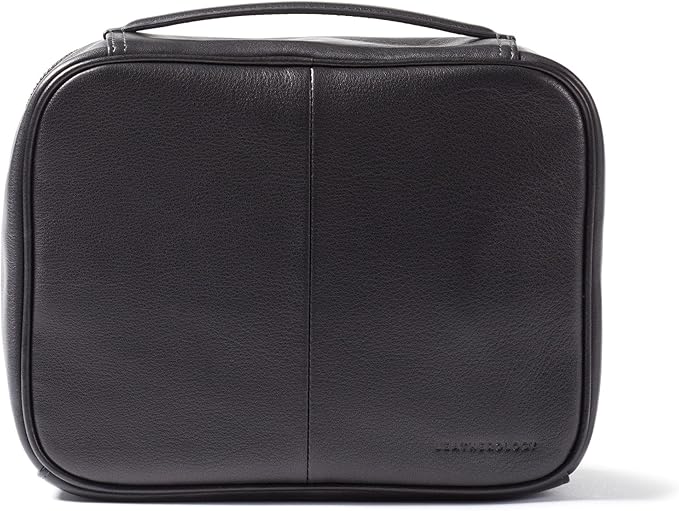 Leatherology Black Onyx Large Travel Organizer - Zipped mesh storage pocket, elastic loops for organization, double metal zipper
