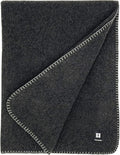 EKTOS 100% Virgin Wool Blankets, 90" x 78", Emergency Blanket for Car, Winter Camping (Charcoal, Full Size)