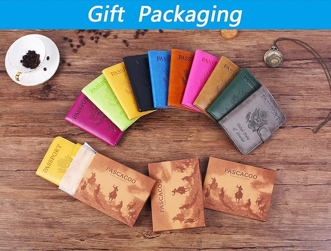 Passport Holder Cover Wallet RFID Blocking Leather Card Case Travel Accessories for Women Men (Z #Purple)