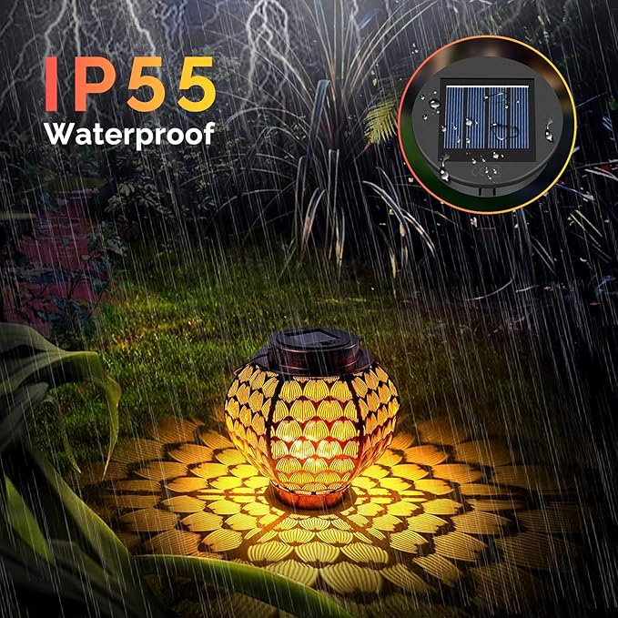 ELUTENG Solar Light Replacement 4 Pack (Top Size 3.15 inch, Bottom Size 2.76 inch) LED Solar Lantern Light Lids Outdoor Waterproof Replacement Solar Light Tops Warm White LED