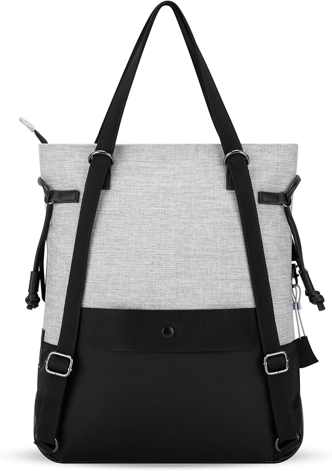 Sherpani Tempest, Anti Theft Convertible Backpack Tote, 14L Travel Backpack, Travel Gifts for Women, Handbags, RFID Protection, Metal Hardware, Fits 15” Laptop (No Sleeve) (Sterling)