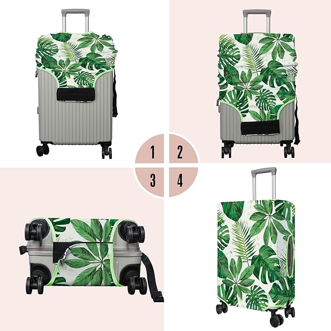 Travel Luggage Cover Suitcase Protector Fits 18-32 Inch Wheel Covers PatternedTravel Related Items Flower Luggage Protector Elastic S