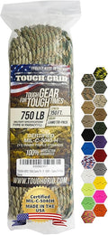 TOUGH-GRID 750 Paracord Rope Nylon Parachute Cord, Made in USA Survival Kit, Outdoor Adventures, Camping, Tactical Gear & Emergency Supplies, Military Type IV Mil-Spec