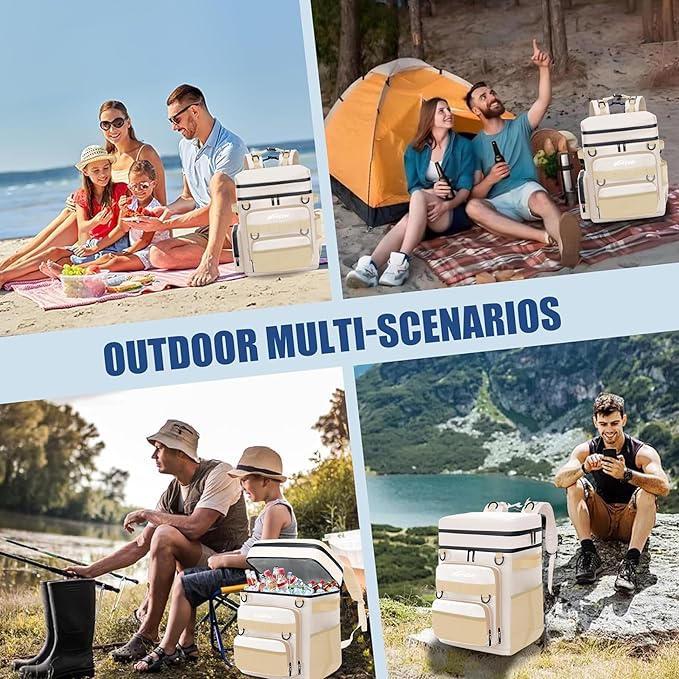 Backpack Cooler Insulated Leak Proof for Men Women 50 Cans Soft Cooler Backpack Insulated Waterproof Large Capacity Coolers Bag Portable for Lunch Camping Travel Picnic Hiking