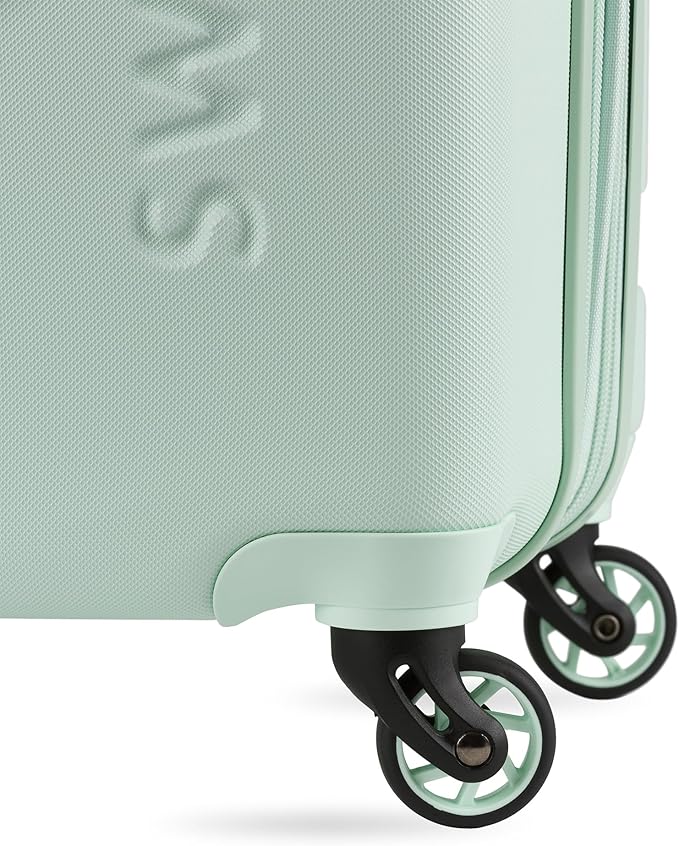 SwissGear 7366 Hardside Expandable Luggage with Spinner Wheels, Clearly Aqua, Carry-On 19-Inch