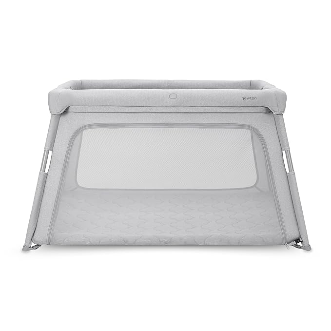 Newton Baby Deluxe Travel Crib & Play Yard | Breathable, Washable Mattress, Foldable Playpen for Toddlers, Travel Bag, Grey