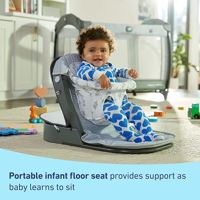 Graco Pack ’n Play Sit ’N Grow Playard, Portable Infant Bassinet, Adjustable Seat, Built‑In Storage
