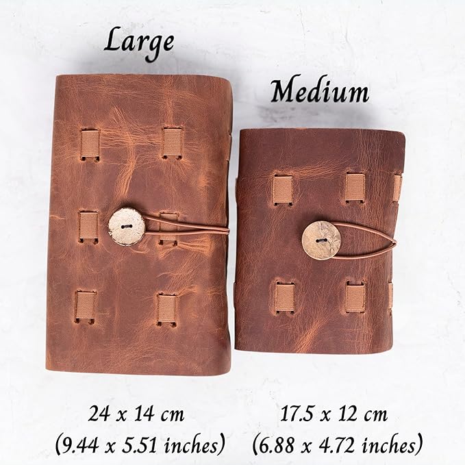 HARDISTON Custom Genuine Leather Electronic Cable Organizer Bag Handmade Travel Cord Organizer Roll Case for Hard Drives, Cables, Charger, Phone, USB, SD Card (Large - Brown)