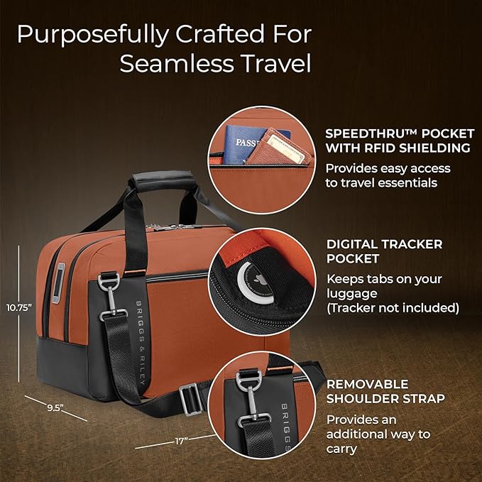 Briggs & Riley Travel Duffel Bag - Weekender & Overnight Luggage for Women & Men, Softside Bag - ZDX Collection
