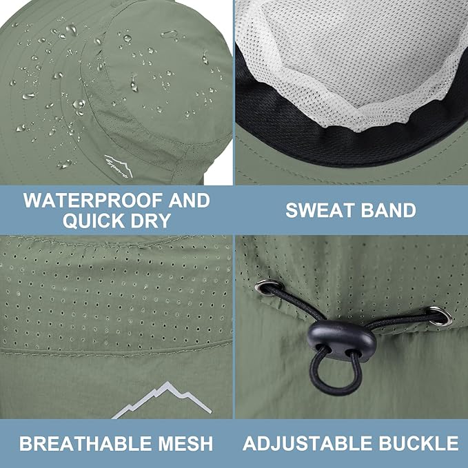 Sun Hat for Men Women with Neck Flap,UPF 50+ UV Protective Hiking Fishing Hats,Wide Brim Sun Hat for Women&Men