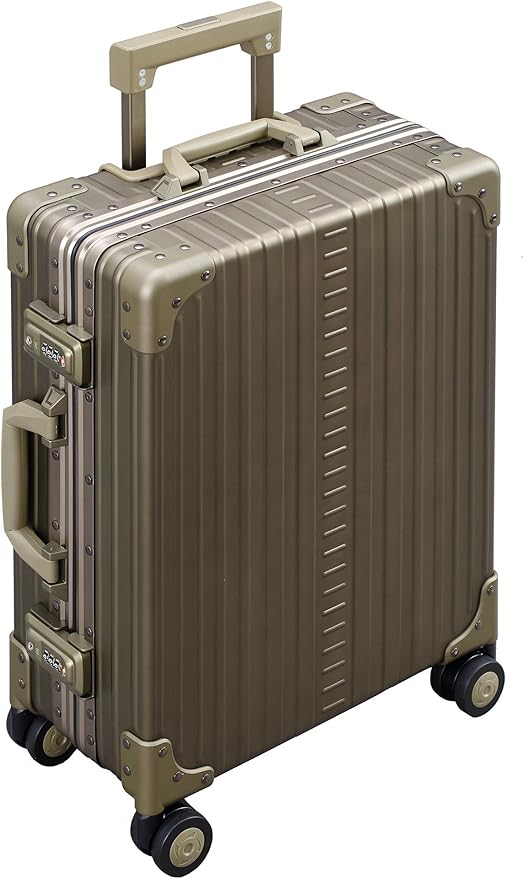 All Aluminum Lightweight Carry-On Luggage - Hardside Carry-On Suitcase, TSA Approved, Hard Shell Suitcase for Travel, Airline Approved 21 Inch Hard Spinner Wheels Luggage (Bronze)