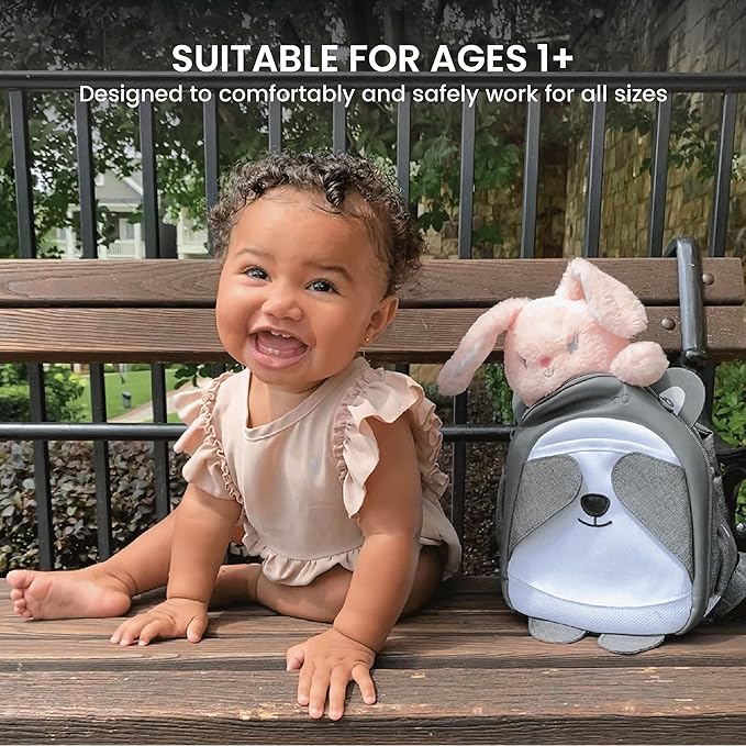 Lulyboo Panda Toddler Backpack Leash with Detachable Child Harness & Wrist Tether, Baby Walking Safety Harness, Kids Backpack with 5 Storage Pockets & Insulated Lunch Bag, Perfect for 1-7 Years