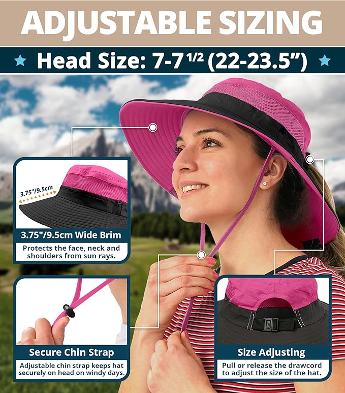 GearTOP Safari Sun Hat for Men and Sun Hats for Women UV Protection UPF 50+ Hiking, Gardening, Fishing