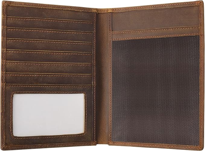 Jack&Chris Leather Passport Holder RFID Blocking Passport Travel Wallet Cover Case for Men Women Brown JC17