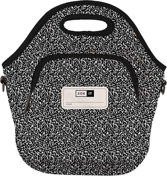 Sok It LunchTote Zippered Bag Insulated Neoprene Caddy (Compose Yourself, X-Large 6.5 Quart Lunch Tote)