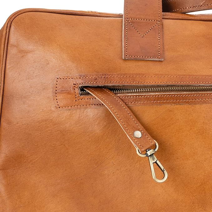 Berliner Bags Vintage Genuine Leather Duffle Austin XL for Travel or the Gym, Weekender Bag with Shoe Compartment, Overnight Bag for Men and Women - Brown
