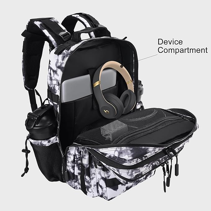 LHI Military Tactical Backpack for Men and Women 45L Army 3 Days Assault Pack Bag Large Rucksack with Shoe Compartment - Blue