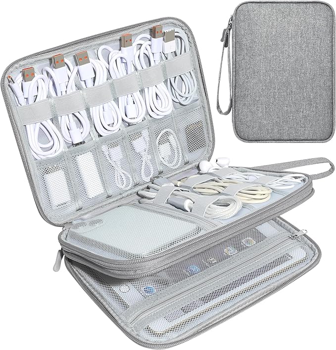 CILLA Electronics Organizer Travel, Travel Cord Organizer Case, Compact Electronics Accessories Bag for Cable, Cord, Charger, Phone