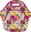 Sok It LunchTote Zippered Bag Insulated Neoprene Caddy (Blooming Bright, X-Large 6.5 Quart Lunch Tote)