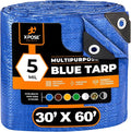 Better Blue Poly Tarp 30' x 60' - Multipurpose Protective Cover - Lightweight, Durable, Waterproof, Weather Proof - 5 Mil Thick Polyethylene - by Xpose Safety