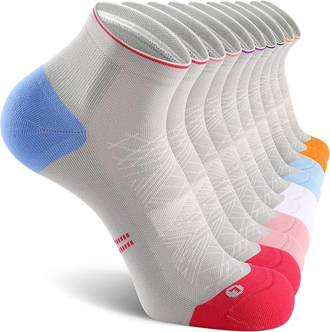 CS CELERSPORT 2/5 Pairs Ankle Compression Socks for Men and Women Running Athletic Socks