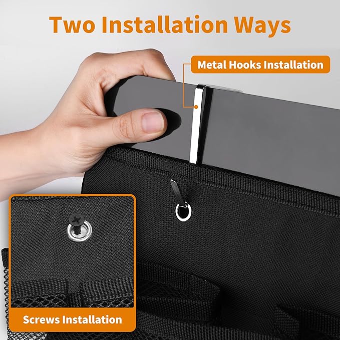 RV Shoe Pockets 6 Large Pockets Heavy Hanging Bedside Storage Organizer with Sturdy Hooks Storage Pockets Hangs on bed for Shoes Toys and Tool Accessories