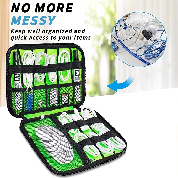Electronics Organizer,Travel Cord Organizer Pouch, Portable Cable Organizer Bags,Travel Electronic Accessories Storage Case for Cables, Cords, Charger, Phone (Gray)