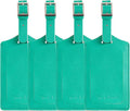 Travelambo Luggage Tags for Suitcases PU Leather Travel Tags Bag Tags Privacy Protection Travel Essentials