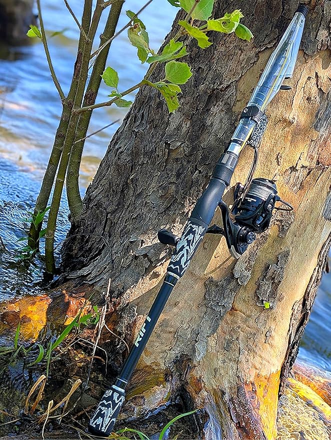 RIFT Venture Telescopic Fishing Rods, Rubber Grips, Fuji Guides, Carbon Fiber Rod, Durable Solid Carbon Tip, Floating Guides, Spinning Casting Travel Rod