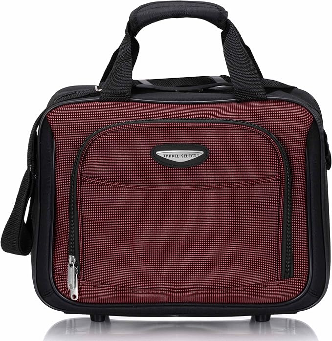Travel Select Amsterdam 8-Piece Softside Expandable Luggage Set, Lightweight 2-Wheel Suitcases with Packing Cubes & Travel Tote, Durable Polyester Construction, Burgundy