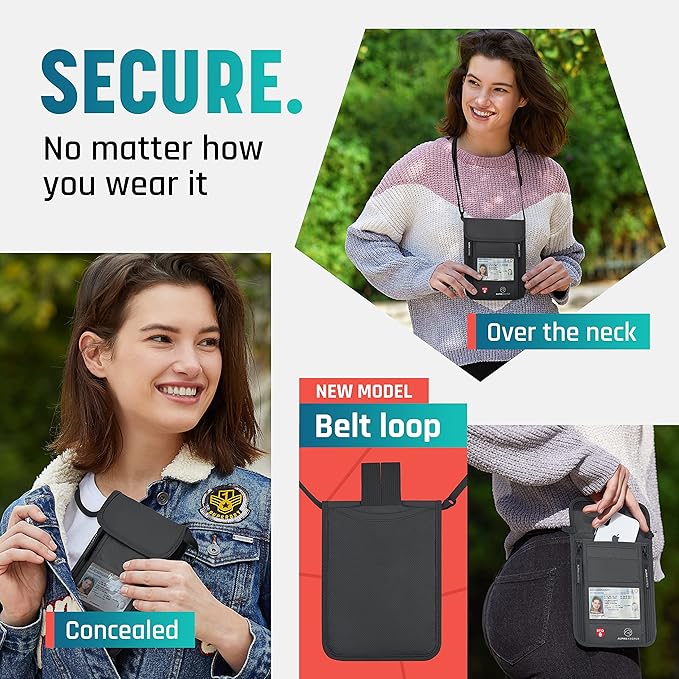 Neck Wallet, Travel Pouch For Passport Holder And Documents, Travel Neck Wallet For Traveling Women