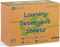 Freelivity Laundry Detergent Sheets, 200 Loads Fragrance Free Eco-Friendly Laundry Soap Strips - No Plastic Jug Hypoallergenic Liquid Less Dissolvable Space Saving Sheets for HE machine, travel, home