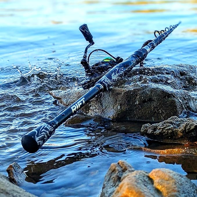 RIFT Venture Telescopic Fishing Rods, Rubber Grips, Fuji Guides, Carbon Fiber Rod, Durable Solid Carbon Tip, Floating Guides, Spinning Casting Travel Rod