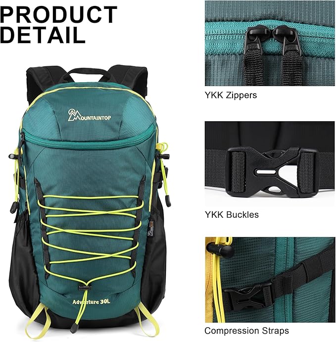 MOUNTAINTOP Hiking Backpack,30L Camping Backpack, Men Women Hiking Daypack Lightweight Travel Backpack for Camping Climbing Skiing Cycling