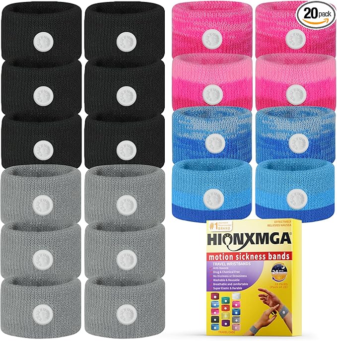 Motion Sickness bands/Acupressure Nausea Wristband For Nausea,Sea Sickness Wristbands for Natural Relief of Morning Sickness,Dizziness,Anxiety, Motion Sickness(Car, Sea, Flying Travel Sickness)