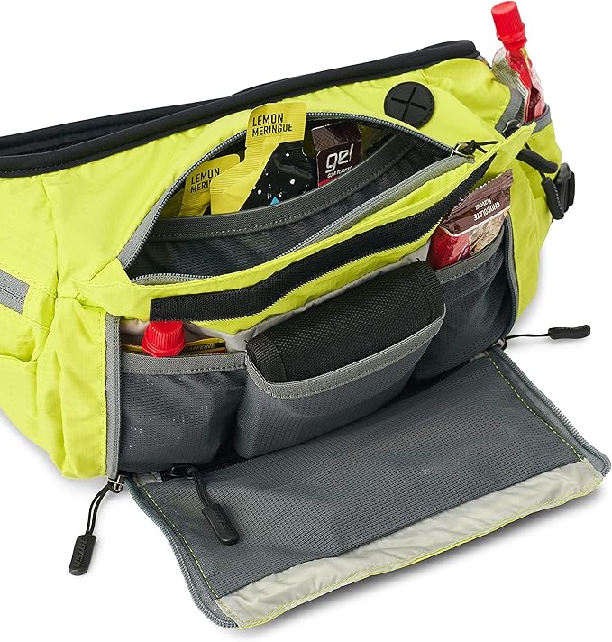 USWE Zulo Hydration Hip Pack - with Organizer and Side Pockets, Bounce Free Hip Belt (Crazy Yellow, 6L)