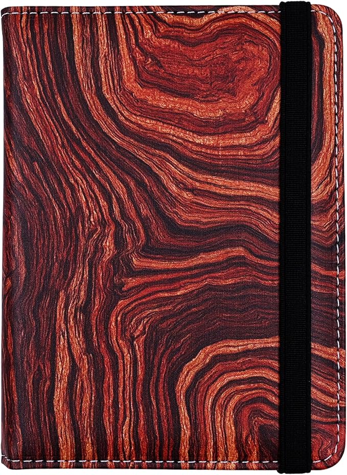 Passport Holder for Women and Men PU Leather Passport Cover for Travel (Wood Print)