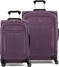 Travelpro Tourlite Softside 2-Piece Set, Expandable Luggage with 4 Spinner Wheels, Lightweight Suitcase, 21" Carry-On, 25" Checked Medium, Deep Purple